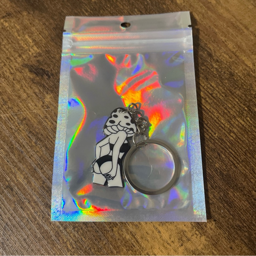 Cartoon Character Keychain with Silver Ring